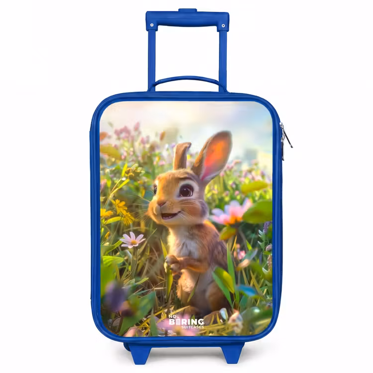 Kareltje konijn Kinderkoffer - Blauw klein -3d