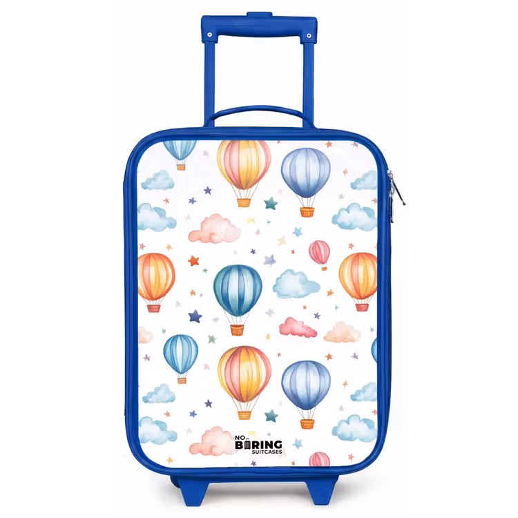 Gekleurde luchtballonnen met sterren en wolken Kinderkoffer - Blauw klein -zz3dotto