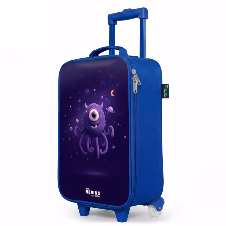Kosmisch tentakelmonster Kinderkoffer - Blauw klein -productfoto_schuin