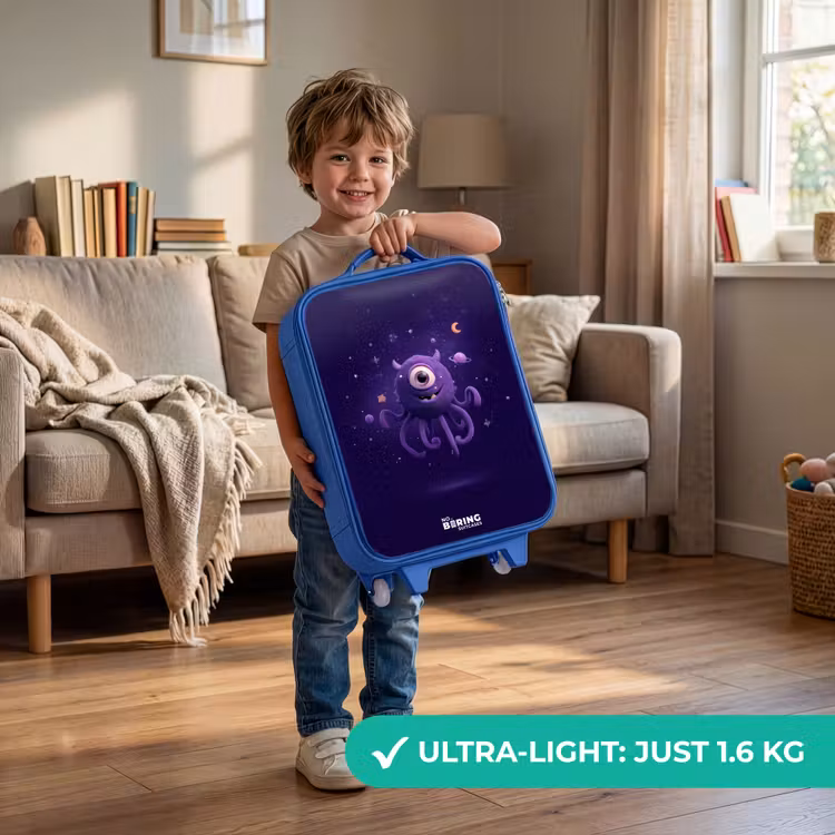 Kosmisch tentakelmonster Kinderkoffer - Blauw klein -sfeer2_EN