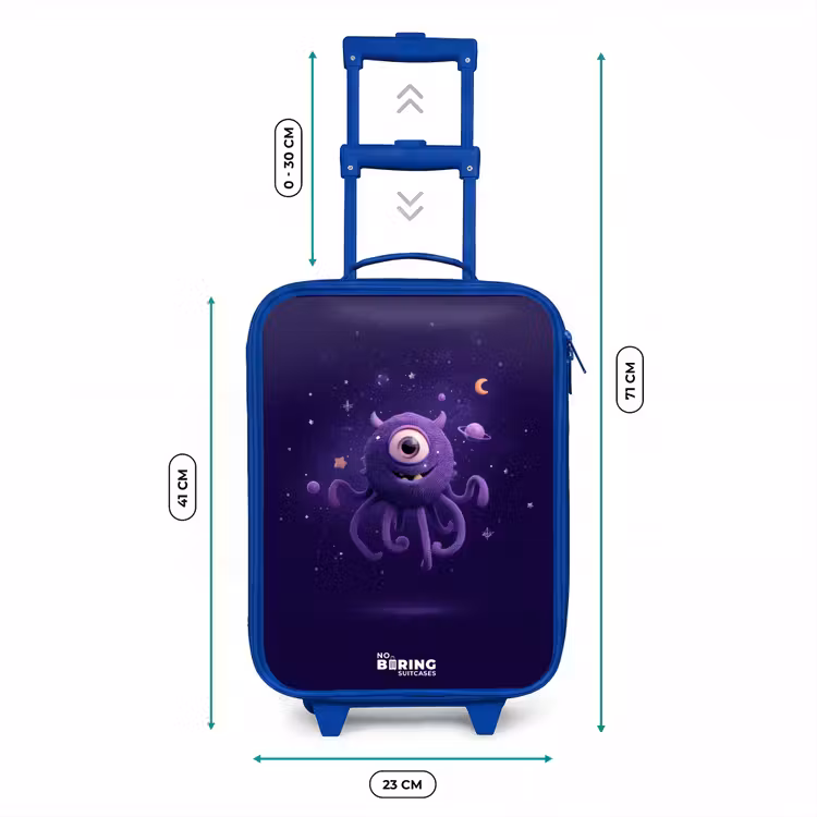 Kosmisch tentakelmonster Kinderkoffer - Blauw klein -productfoto_formaten