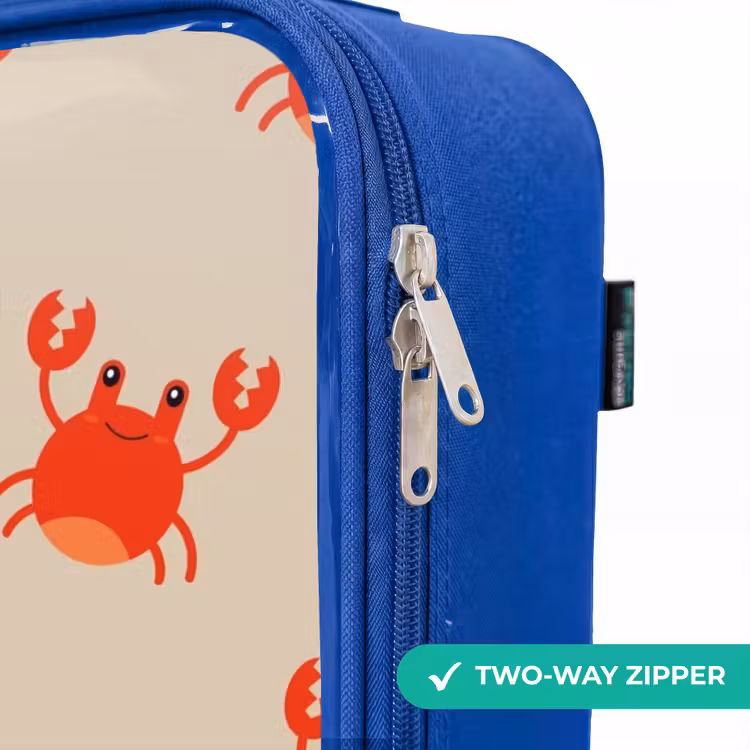 Krabbenkwestie Kinderkoffer - Blauw klein -rits_EN