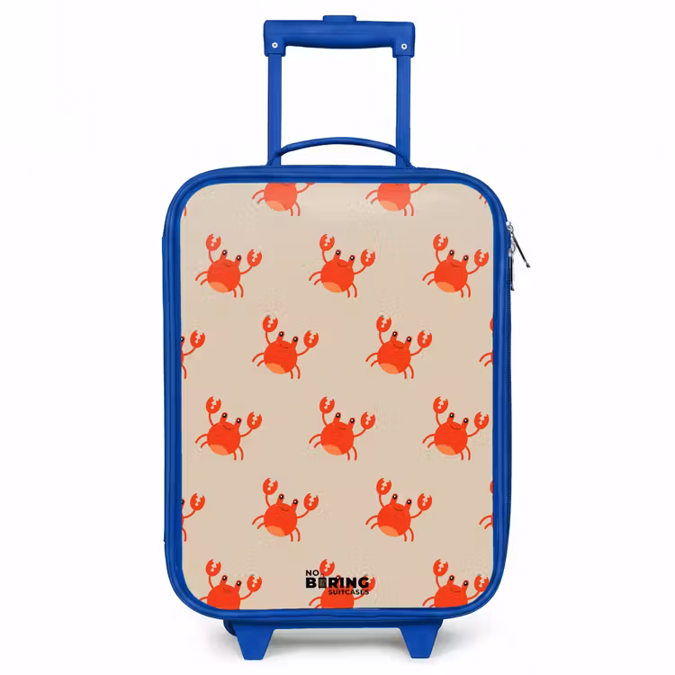 Krabbenkwestie Kinderkoffer - Blauw klein -3d