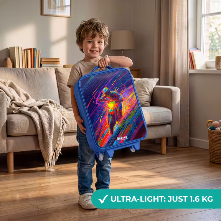 Crossmotor - Neonkleuren - Lijnen - Helm Kinderkoffer - Blauw klein -sfeer2_EN
