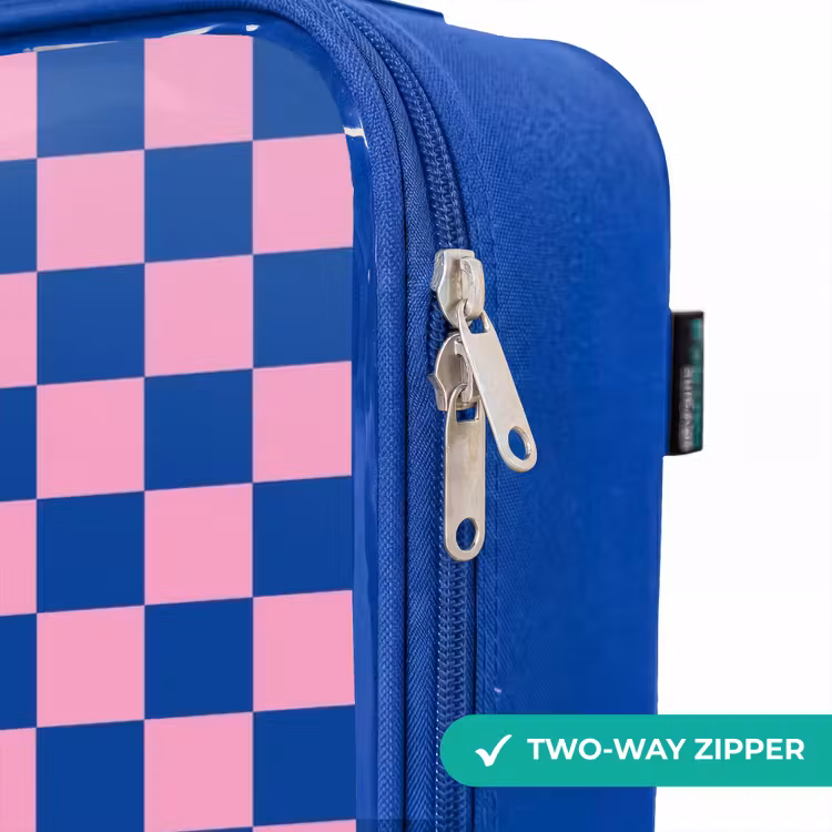 Blokjes - Blauw - Roze Kinderkoffer - Blauw klein -rits_EN
