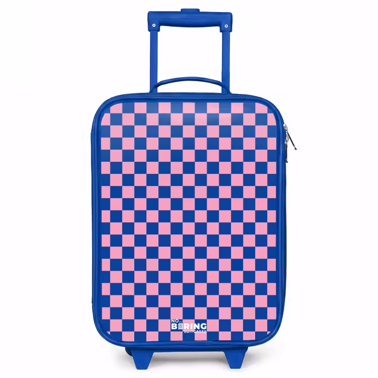 Blokjes - Blauw - Roze Kinderkoffer - Blauw klein -3d