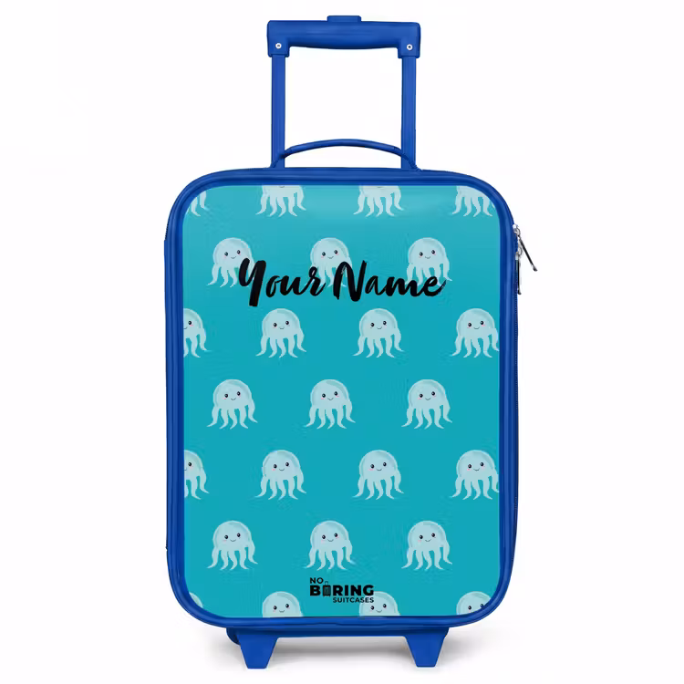 Kekke kwalletjes Kinderkoffer - Blauw klein -3d
