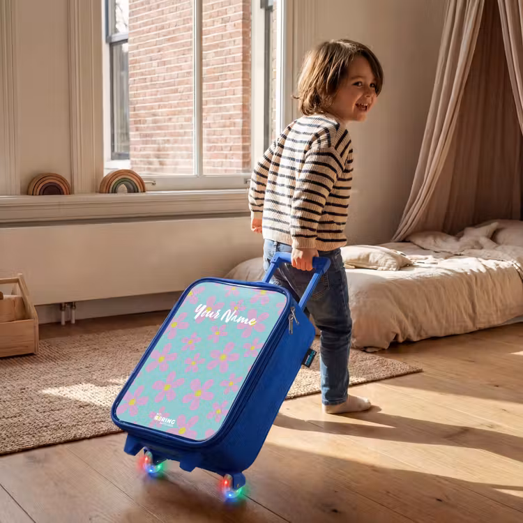 Madeliefjesmania mint Kinderkoffer - Blauw klein -sfeer1
