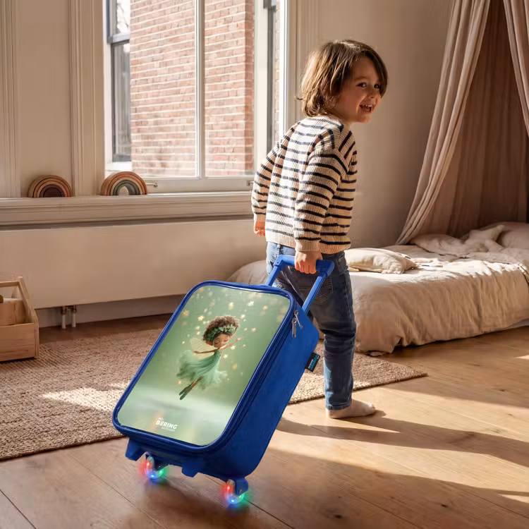 Dansende fee in groen licht Kinderkoffer - Blauw klein -sfeer1