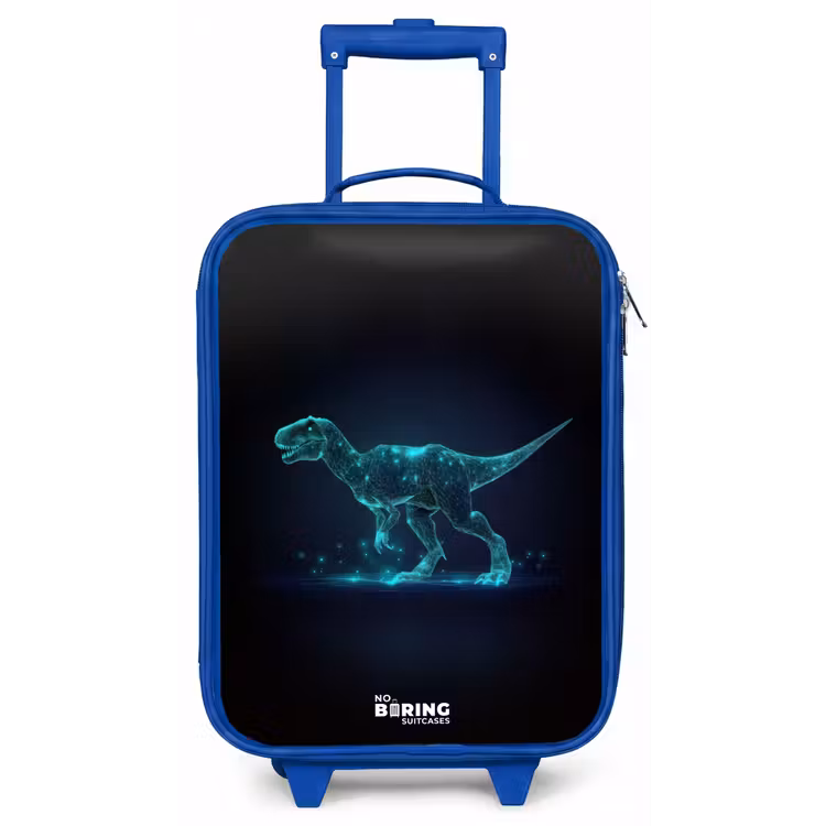 Digitale T-Rex in blauw lichtveld Kinderkoffer - Blauw klein -zz3dotto