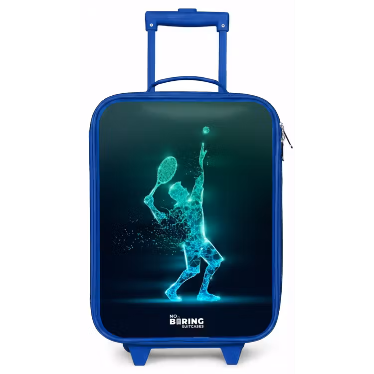 Digitale tennisspeler in futuristische stijl Kinderkoffer - Blauw klein -zz3dotto