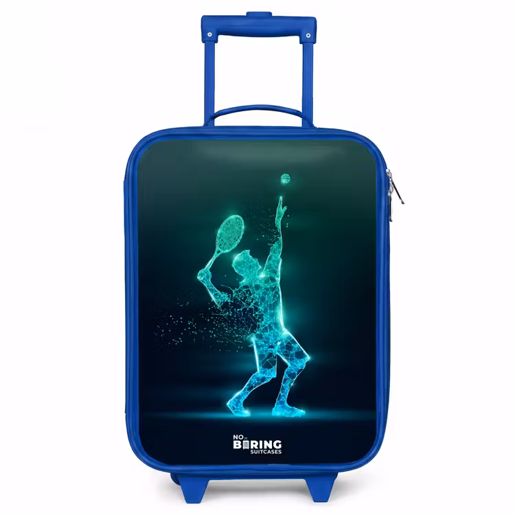 Digitale tennisspeler in futuristische stijl Kinderkoffer - Blauw klein -3d