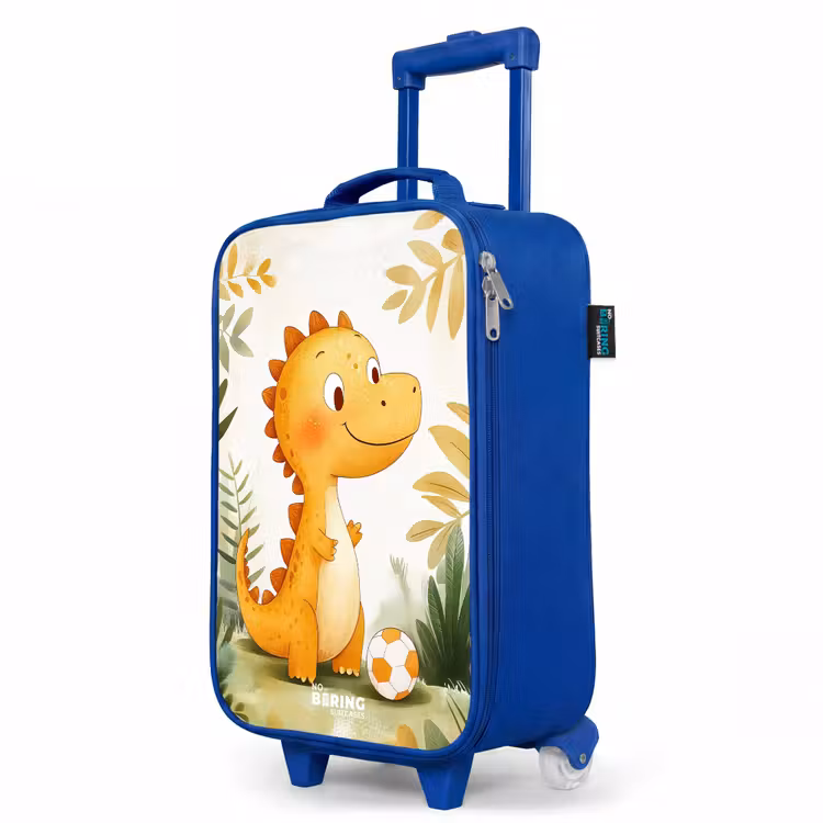 Dino - Voetbal - Oranje Kinderkoffer - Blauw klein -productfoto_schuin