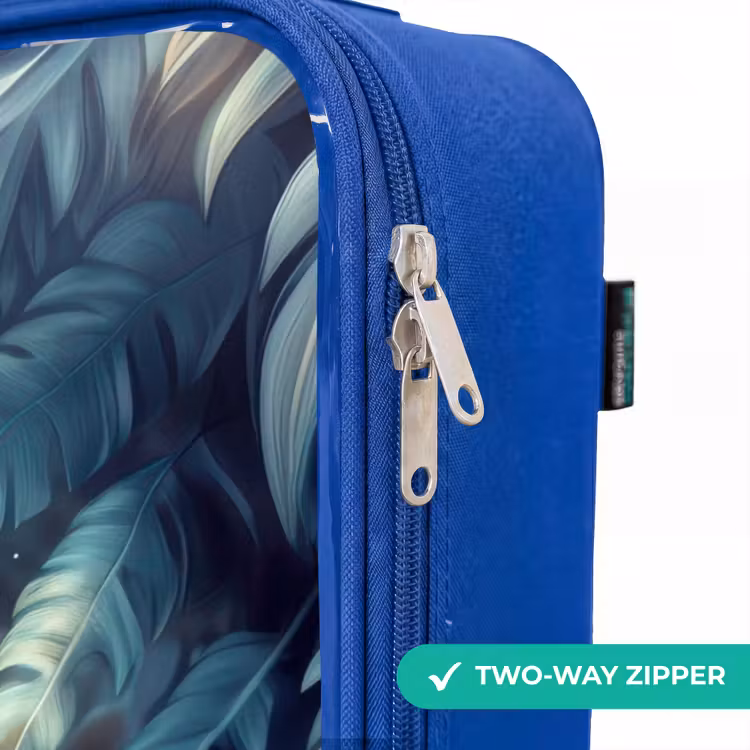 Dino in mystieke jungle met maanlicht Kinderkoffer - Blauw klein -rits_EN