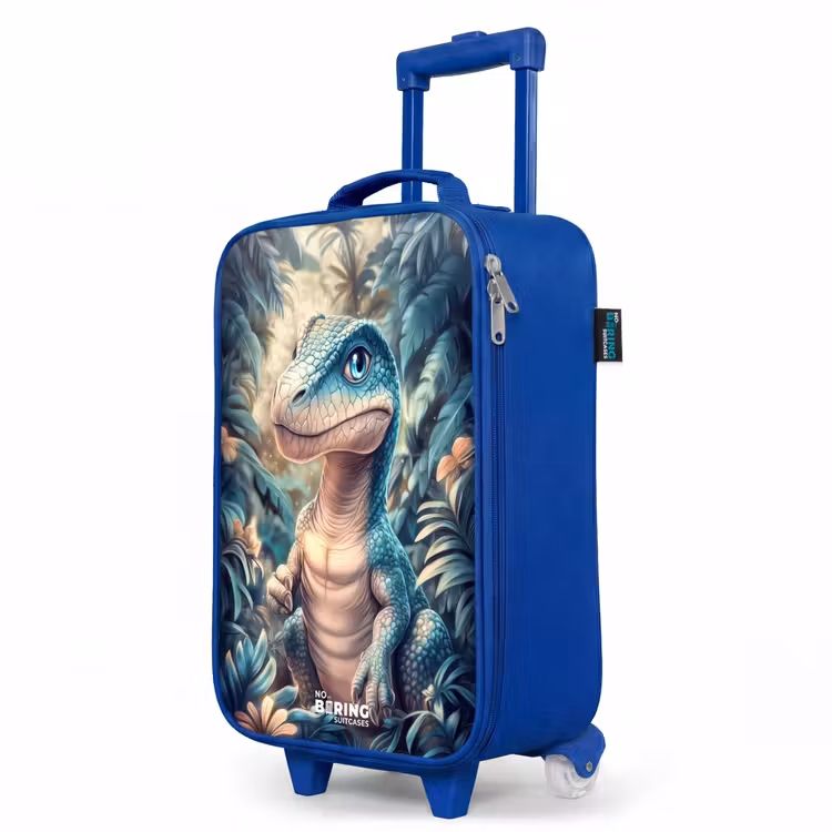 Dino in mystieke jungle met maanlicht Kinderkoffer - Blauw klein -productfoto_schuin