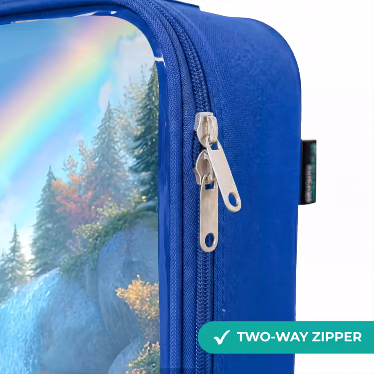 Dino - Natuur - Waterval Kinderkoffer - Blauw klein -rits_EN