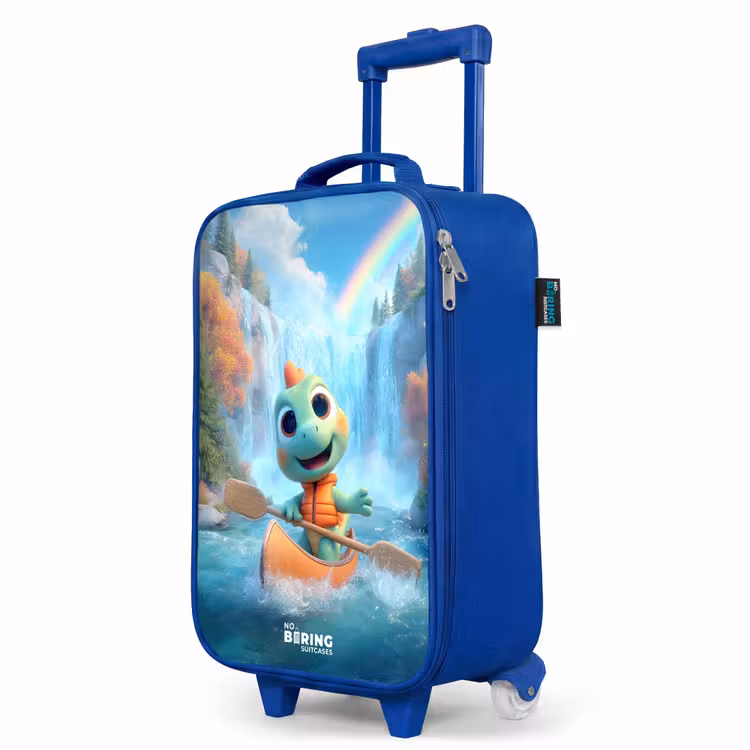 Dino - Natuur - Waterval Kinderkoffer - Blauw klein -productfoto_schuin
