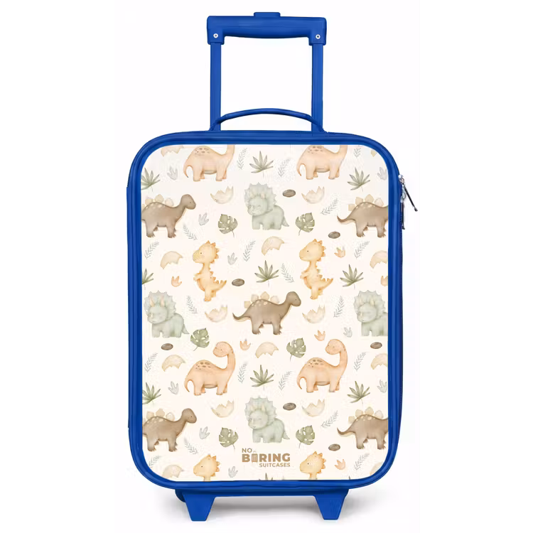 Dino patroon in pastelkleuren Kinderkoffer - Blauw klein -zz3dotto