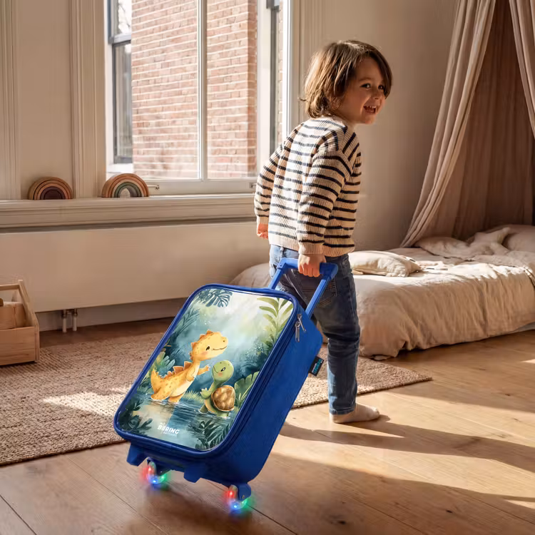 Dino - Schildpad - Jungle Kinderkoffer - Blauw klein -sfeer1