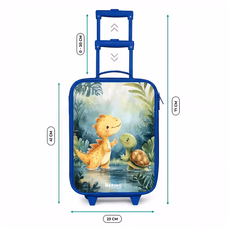 Dino - Schildpad - Jungle Kinderkoffer - Blauw klein -productfoto_formaten