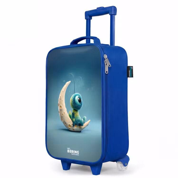 Dromerig Wezentje op de Maan Kinderkoffer - Blauw klein -productfoto_schuin