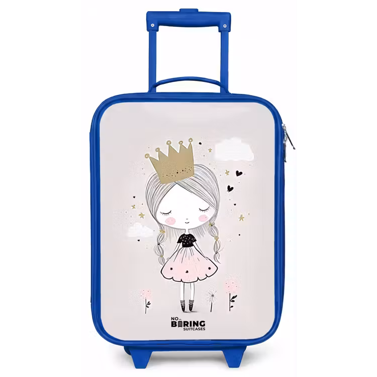 Dromerige prinses met gevlochten haar Kinderkoffer - Blauw klein -zz3dotto
