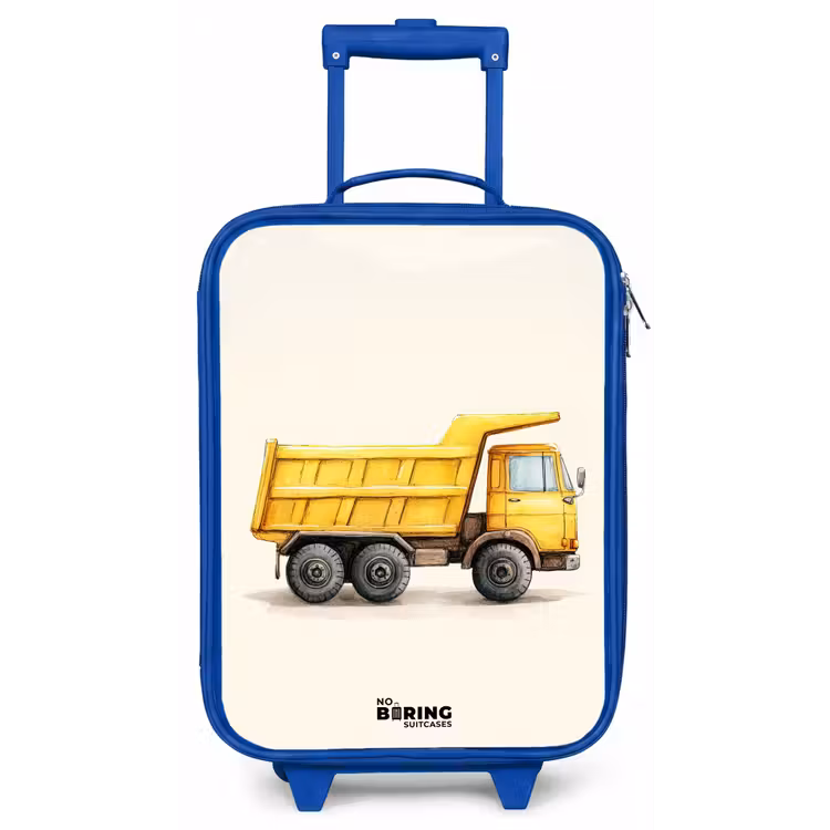 Kiepwagen - Getekend - Geel Kinderkoffer - Blauw klein -zz3dotto