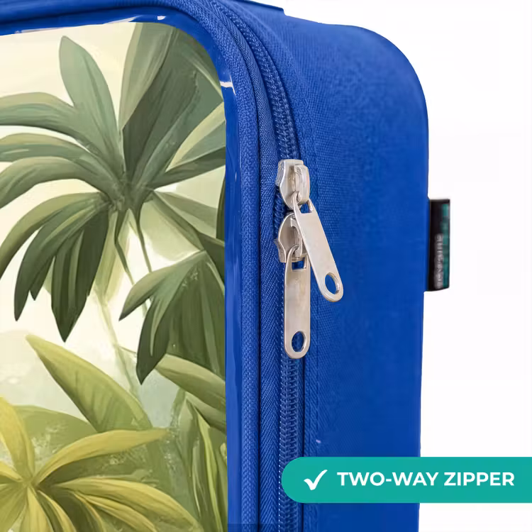 Olifant - Tijger - Bos - Jungle Kinderkoffer - Blauw klein -rits_EN