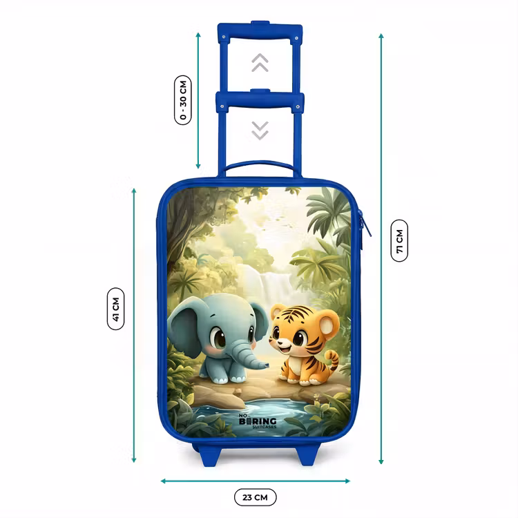 Olifant - Tijger - Bos - Jungle Kinderkoffer - Blauw klein -productfoto_formaten
