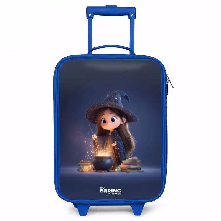 Betoverend meisje met ketel Kinderkoffer - Blauw klein -3d