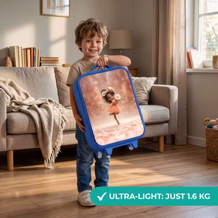Fee met madeliefjes Kinderkoffer - Blauw klein -sfeer2_EN