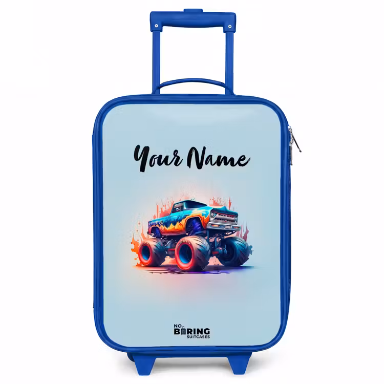 Fierce Wheels Kinderkoffer - Blauw klein -3d