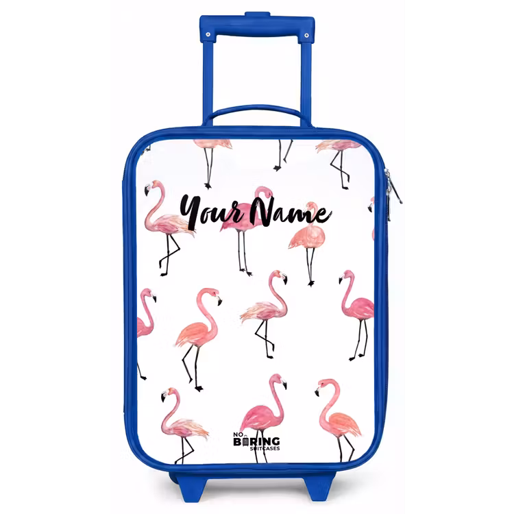 Flamingo feestje Kinderkoffer - Blauw klein -zz3dotto