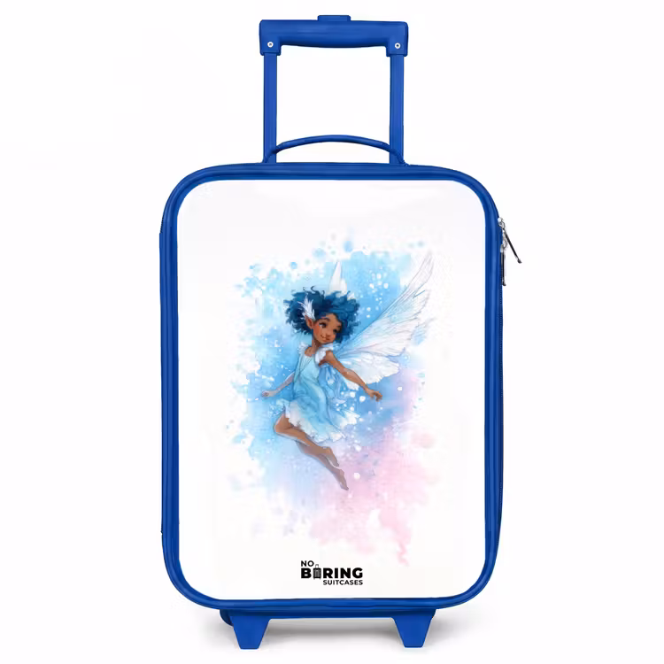 Vliegende fee in blauwe tinten Kinderkoffer - Blauw klein -3d