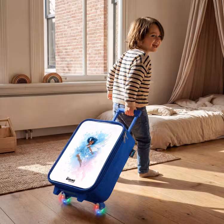 Vliegende fee in blauwe tinten Kinderkoffer - Blauw klein -sfeer1