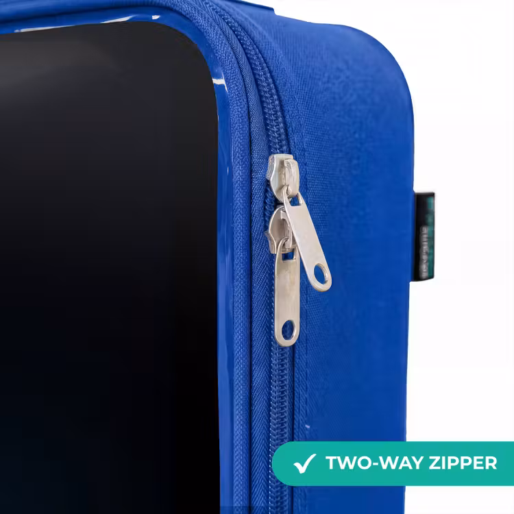Futuristisch galopperend paard Kinderkoffer - Blauw klein -rits_EN