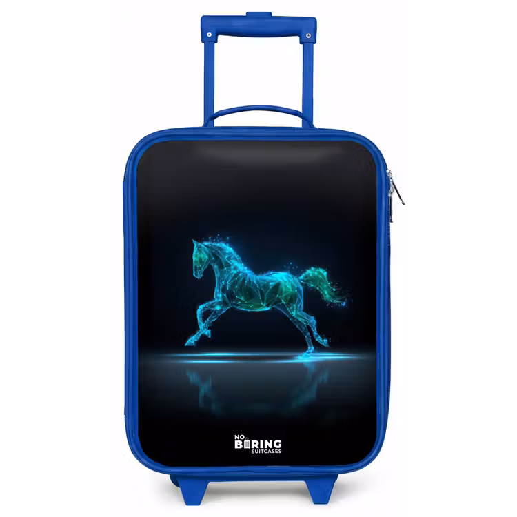 Futuristisch galopperend paard Kinderkoffer - Blauw klein -zz3dotto