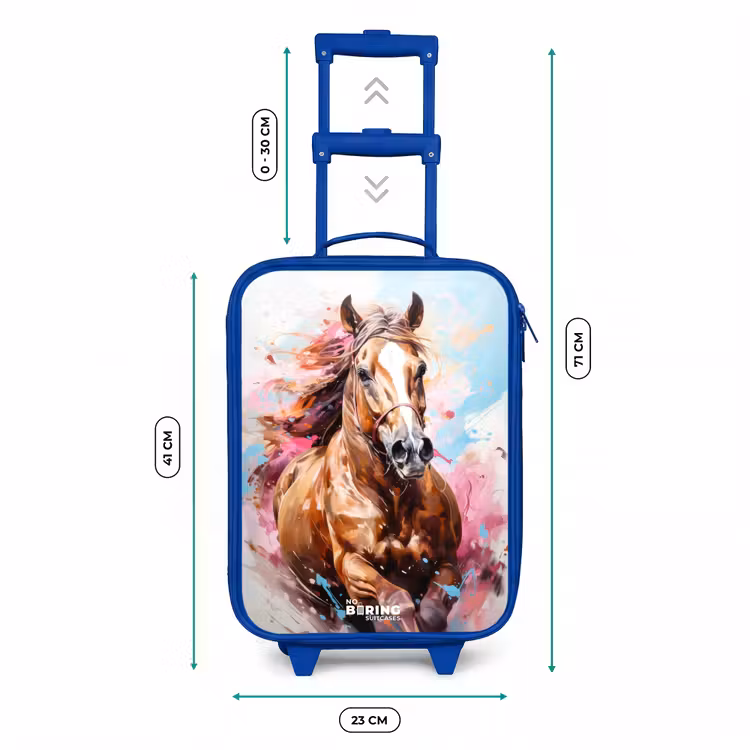 Galopperend paard met kleurrijke achtergrond Kinderkoffer - Blauw klein -productfoto_formaten