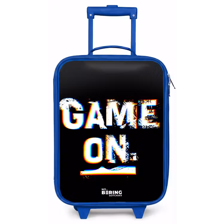 Game on in zwart wit Kinderkoffer - Blauw klein -zz3dotto