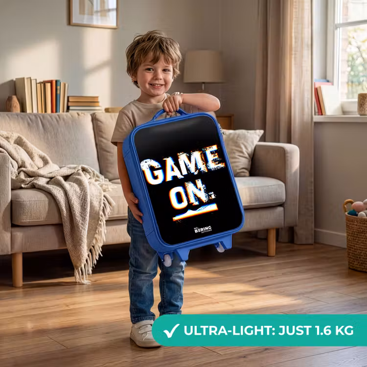 Game on in zwart wit Kinderkoffer - Blauw klein -sfeer2_EN