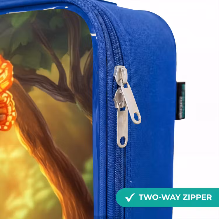 Giraf en olifant bij beekje in de Jungle Kinderkoffer - Blauw klein -rits_EN