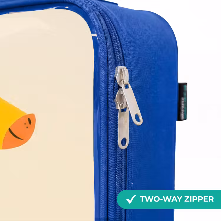 Giraffe - Dier - Kleurrijk Kinderkoffer - Blauw klein -rits_EN