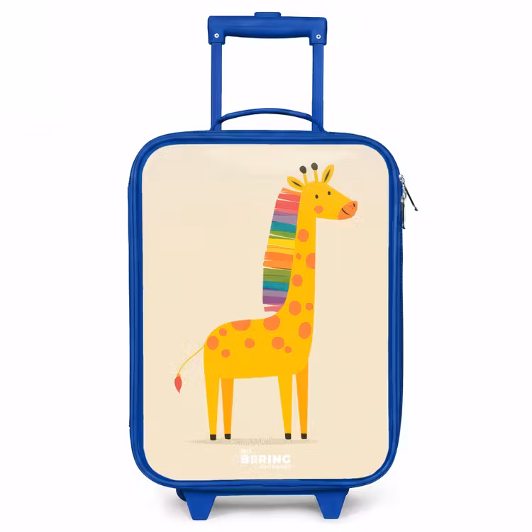 Giraffe - Dier - Kleurrijk Kinderkoffer - Blauw klein -3d