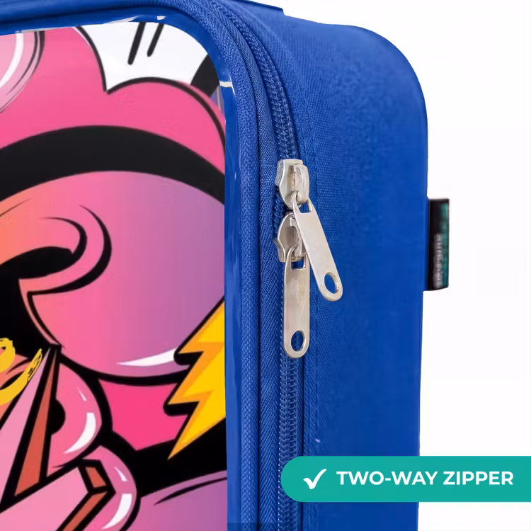 Girly graffiti Kinderkoffer - Blauw klein -rits_EN
