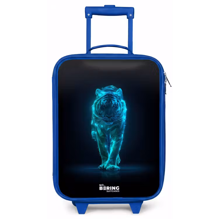 Gloeiende tijger in beweging Kinderkoffer - Blauw klein -zz3dotto