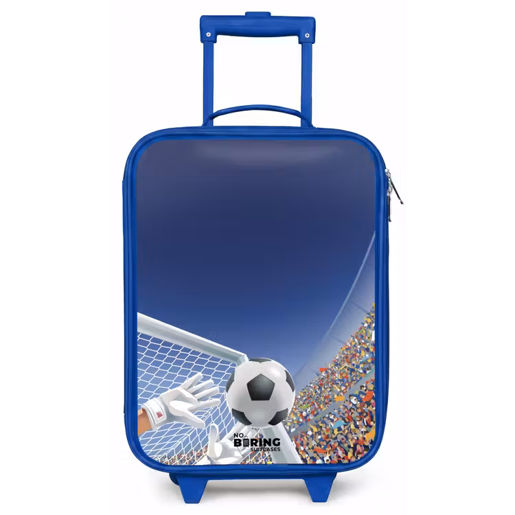 Keeper die een voetbal tegenhoud Kinderkoffer - Blauw klein -zz3dotto