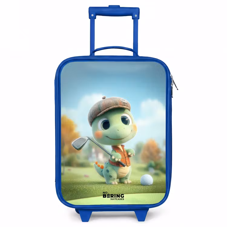 Golf - Dino - Groen Kinderkoffer - Blauw klein -3d