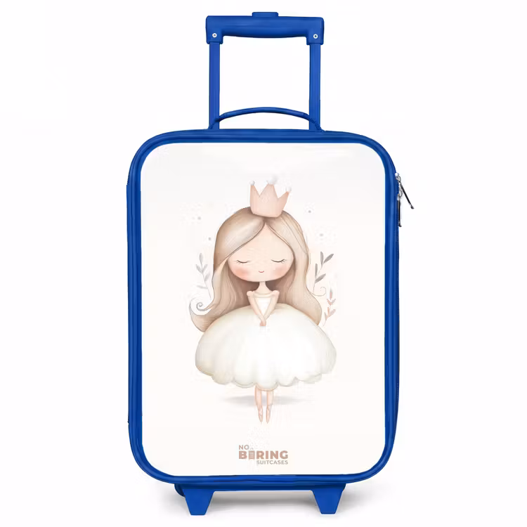 Sierlijke prinses in het wit Kinderkoffer - Blauw klein -3d