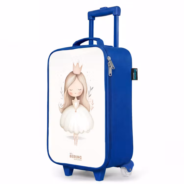 Sierlijke prinses in het wit Kinderkoffer - Blauw klein -productfoto_schuin