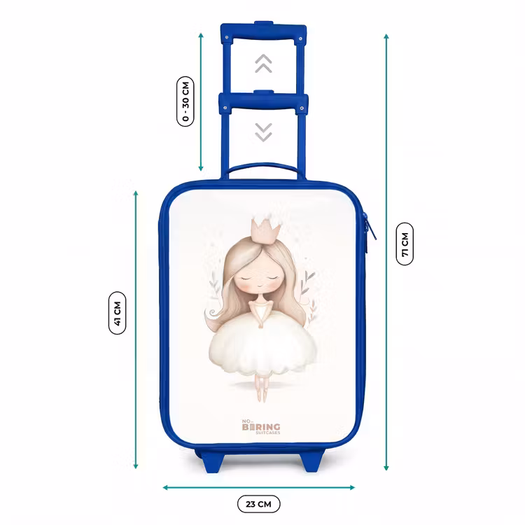 Sierlijke prinses in het wit Kinderkoffer - Blauw klein -productfoto_formaten